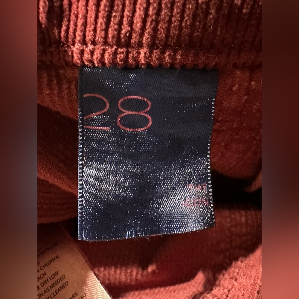 Anthropologie Pilcro Icon Flare Corduroy Pants Jeans Flared Wine size 28 - Picture 11 of 14